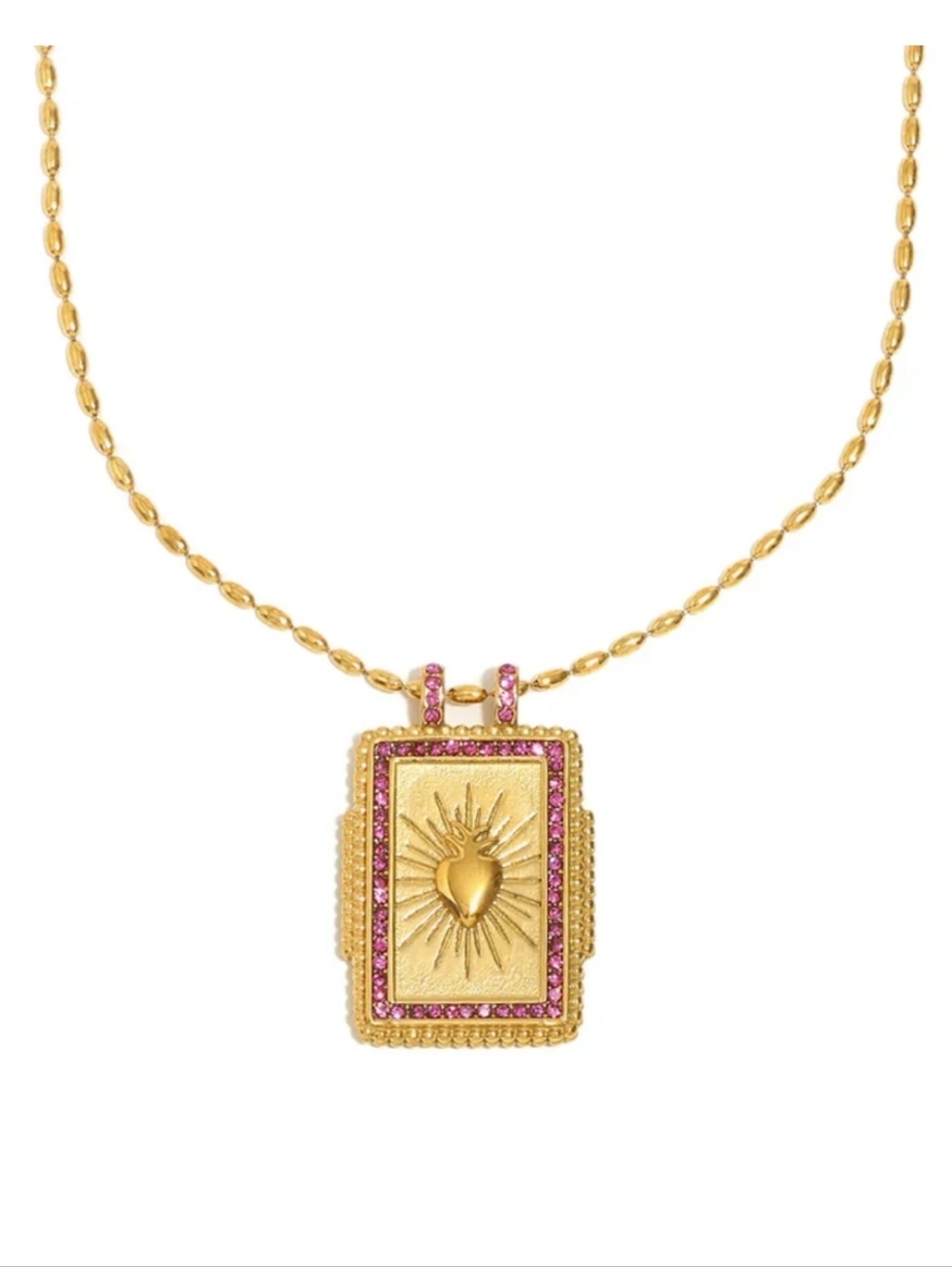 NIB $128 Mayamar 18K Gold Filled Square Pendant Necakle